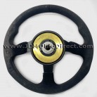 JDM Mugen Style Black Suede Steering Wheel With DC2 Hub